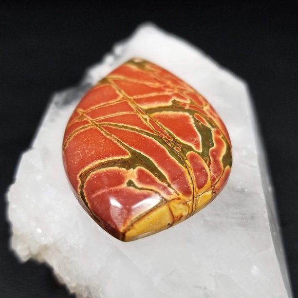 Large Cherry Creek Jasper Drilled Cab * 51.04 x 27.85 x 6.81mm * CCD3D3 - Picture 8 of 10